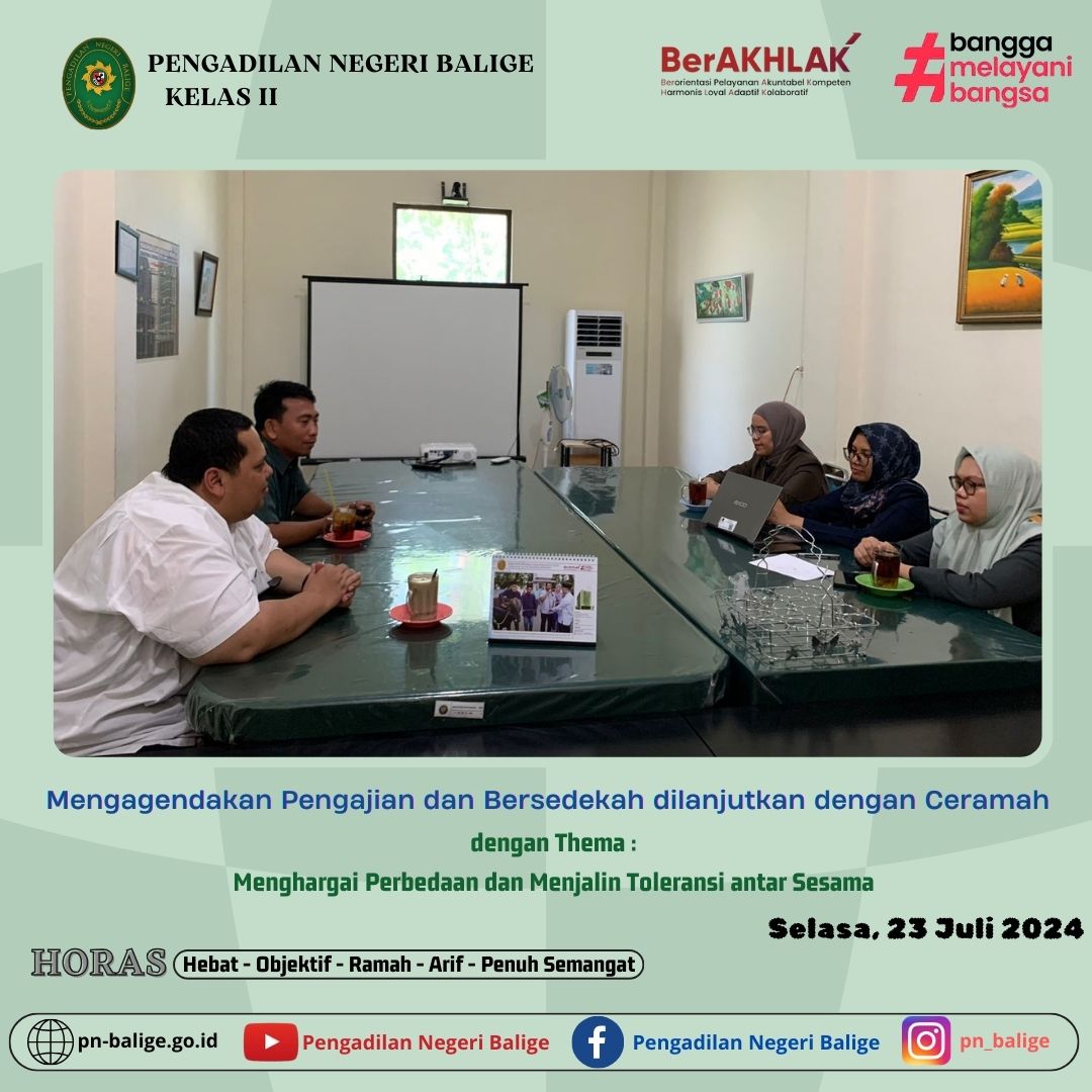 Kegiatan Mengagendakan Pengajian dan Bersedekah dilanjutkan dengan Ceramah